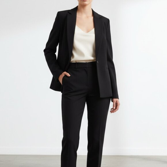 DEE DEE 1-Button Collared Blazer Black Size Medium Tailored Work Office - Picture 1 of 6